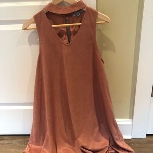 Suede pink dress